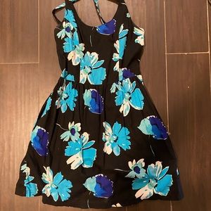 Black and blue flower dress